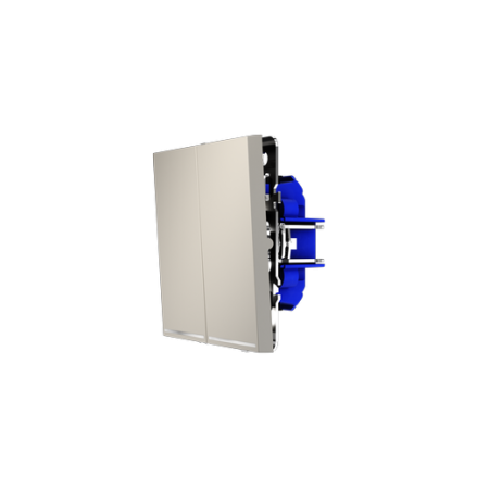 Проходной переключатель встраиваемый Voltum S70 двухклавишный с подсветкой 10А, (кашемир)