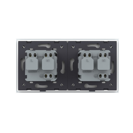 Розетка 2 модуля Белая Livolo