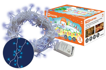 Гирлянда новогодняя светодиодная, СГ 100 Г, 220 В, голубая, 5 м, 8 режимов TDM Гирлянда новогодняя светодиодная, СГ 100 Г, 220 В, голубая, 5 м, 8 режимов TDM