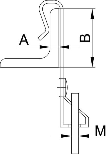 Крепеж для шпильки М6 к балке 5-7 мм верт.монт. DKC
