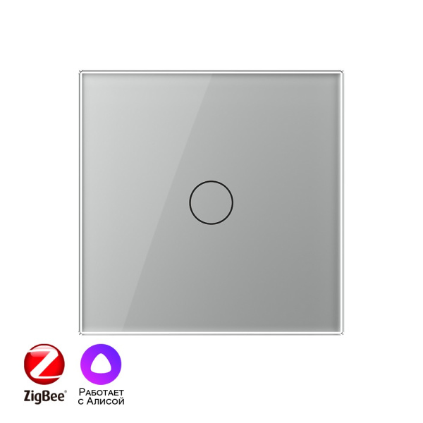 Одноклавишный умный сенсорный выключатель Livolo ZigBee, 1 пост, Серый VL-C701Z-2IG