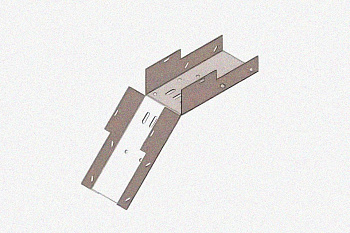 Лоток замковый глухой КСЗГ 200х80-45 УТ1,5 для поворота трассы вниз на 45, горячее цинкование, S1,0