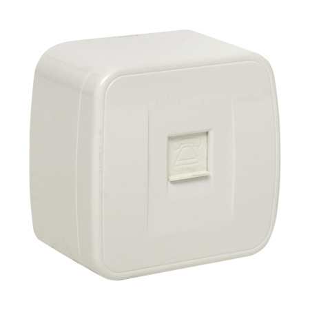 Минск Розетка Phone 1-местная ОП белая Basic EKF