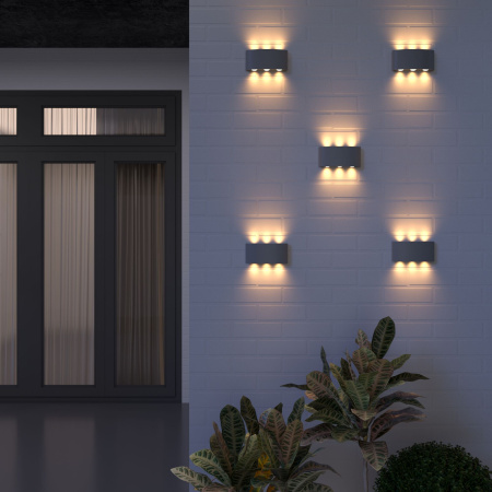 Уличный настенный светодиодный светильник 6Вт 3000К серый IP54 Twinky trio (a038417) Elektrostandard