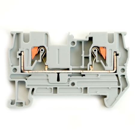 Зажим пружинный, 2-проводной проходной ЗНИ - 4, JXB PT 4, серый LD572-1-40 STEKKER