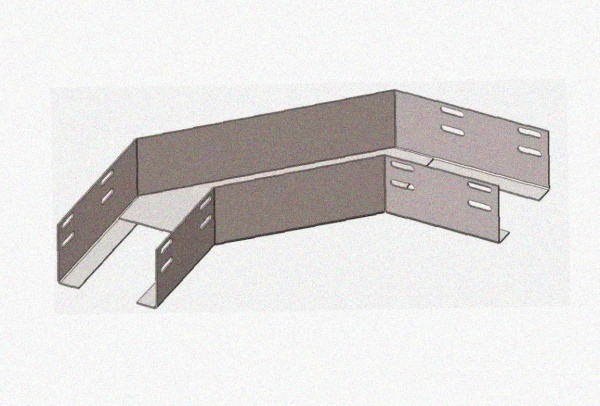 Лоток угловой глухой КГГ 100х50-90 УТ1,5 поворот на 90, горячее цинкование, S1,5