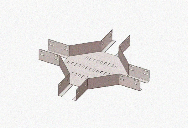 Лоток крестообразный глухой КМГ 400х80 УТ1,5, оцинкованный лист S1,0