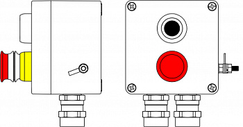 Взрывозащищ. пост упр. из полиэстера CPE-P-03-(1xP1B(11)-1xP3E(11))-2x6018AASBKGM2SB(C)1Ex d e IIC T6 Gb / Ex tb IIIC T80°C Db IP66 DKC