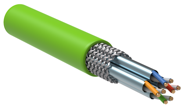 ITK Витая пара S/FTP кат.6A 4х2х23AWG solid LSZH нг(А)-HFLTx зеленый (305м)