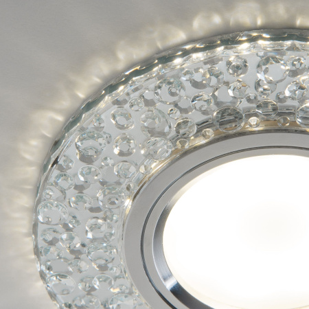 Встраиваемый точечный светильник со св/д подсветкой 1*G5.3 прозрачный IP20 (a043148) Elektrostandard