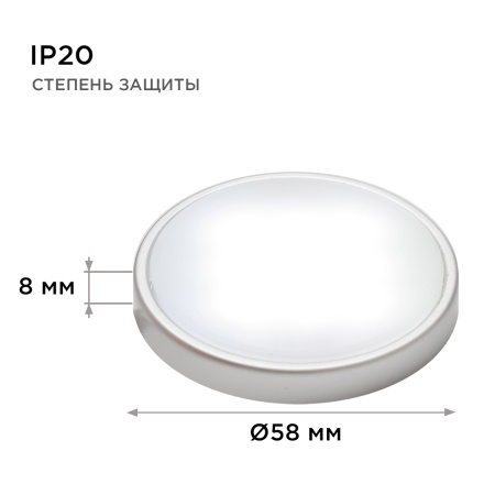 12-04 Комплект светодиодных светильников круглых накладных 12 В, 2,7 Вт*4 шт., smd 5050, RGBW APEYRON