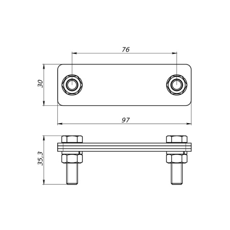Продольный соединитель полоса-полоса, 97х30 мм, нержавеющая сталь DKC