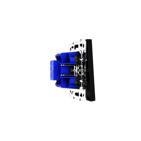 Перекрестный переключатель встраиваемый Voltum S70 одноклавишный 10А, (черный матовый)