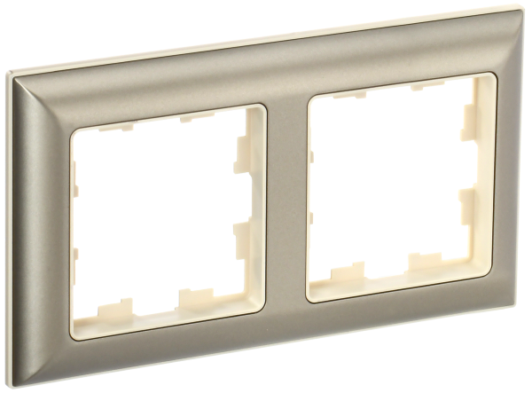 BRITE Рамка 2-мест. РУ-2-Бр беж./шамп. IEK