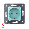 Розетка ZigBee (Wi-Fi) с з/з с защитными шторками 16A, цвет зеленый (механизм) Livolo