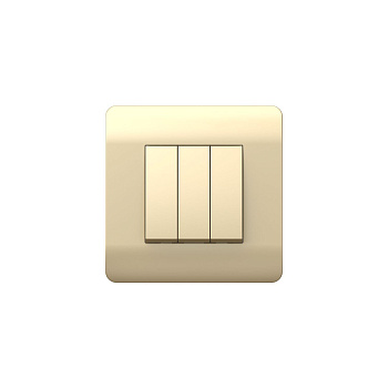 Выключатель 3-клавишный 10А, шампань NEW3-E CHINT
