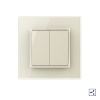 Двухклавишный проходной механический выключатель 1 пост, цвет жемчужный Livolo