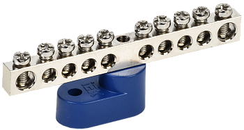 Шина N "ноль" на одном угловом изоляторе с никелевым покрытием ШНИ-6х9-10-У1-С IEK