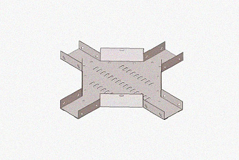 Лоток крестообразный замковый глухой КМЗГ 600х80 УТ1,5, оцинкованный лист, S1,5