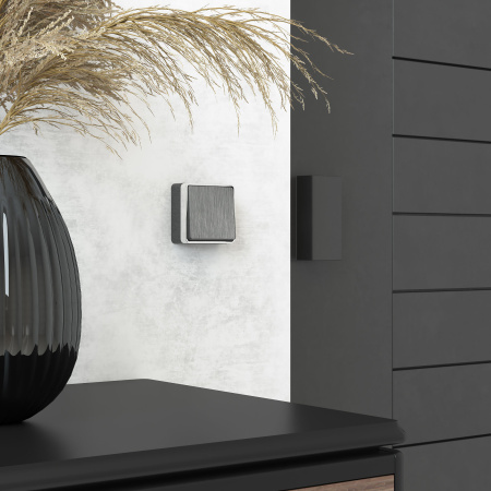 Выключатель одноклавишный (графит рифленый) Gallant ОУ IP20 Werkel