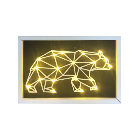 12-181 Светодиодный ночник "Медведь", теплый белый, 2хАА, МДФ, 300х200х40мм APEYRON