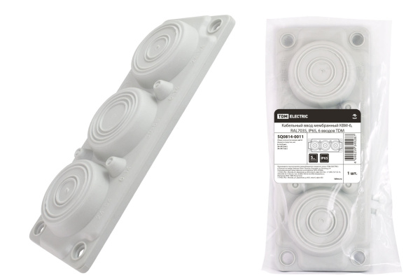 Кабельный ввод мембранный КВМ-6, RAL7035, IP65, 6 вводов TDM