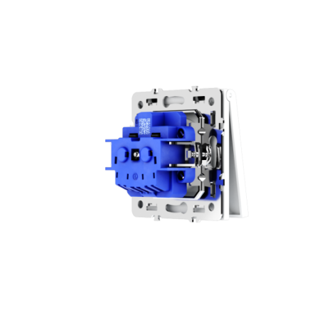 Розетка встраиваемая Voltum S70 с заземлением, защитными шторками и крышкой 16А, (белый матовый)