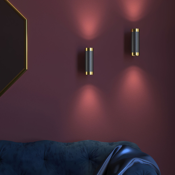 Светильник настенный 2*GU10 золото, черный IP20 Poli (a058982) Elektrostandard