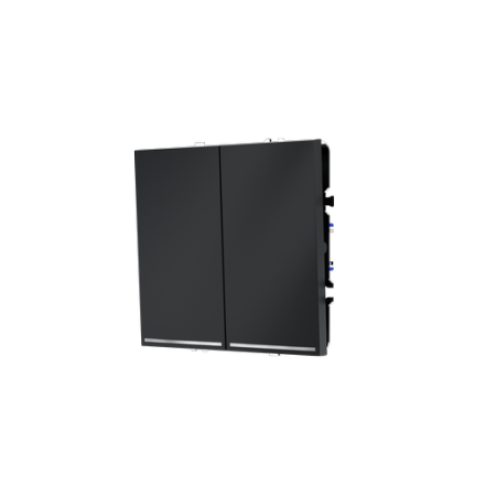 Выключатель встраиваемый Voltum S70 двухклавишный с подсветкой 10А, (графит)