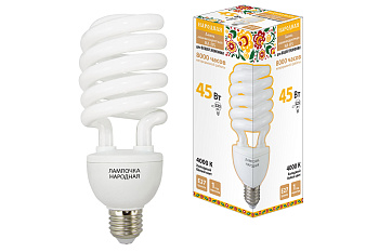 Лампа люминесцентная НЛ-HS-45 Вт-4000 К–Е27 TDM