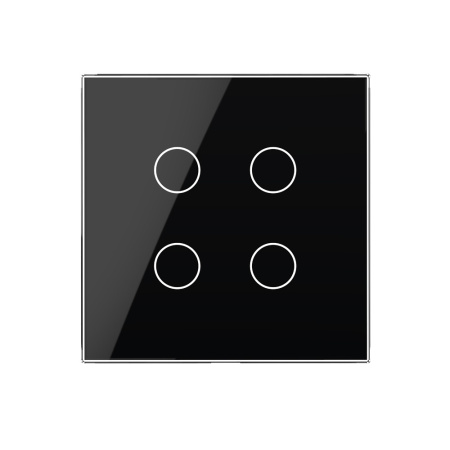 Панель для сенсорного выключателя UK стандарт, 4 клавиши, цвет черный, стекло Livolo