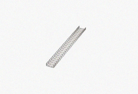 Лоток замковый перфорированный ЛМЗ 200х65х3000 УТ1,5, оцинкованный лист S1,0