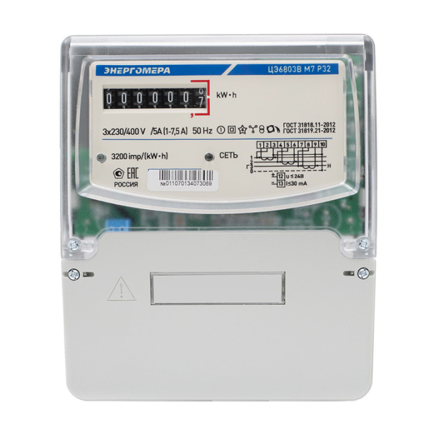 Счетчик электроэнергии 3ф 10-100А однотарифный кл1 D+Щ 4пр.(М7)Р32 ЦЭ 6803В Энергомера