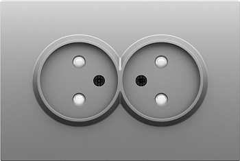 Donel S08 серый графит накладка для розетки 2-й без заземления, со шторками 16A 250 В~,серия DB