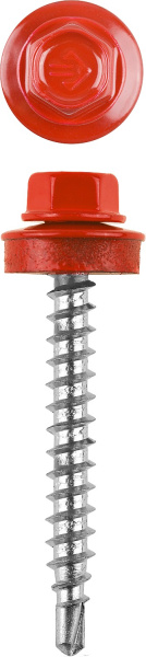 Саморезы СКД кровельные, RAL 3003 рубиново-красный, 38 х 4.8 мм, 300 шт, для деревянной обрешетки, Профессионал ЗУБР