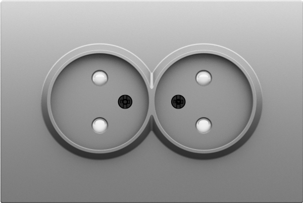 Donel S08 серый графит накладка для розетки 2-й без заземления, со шторками 16A 250 В~,серия DB