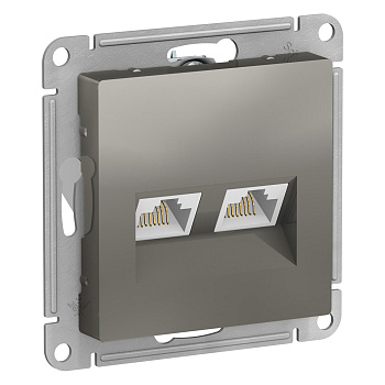 ATLASDESIGN Механизм розетки двойная компьютерная RJ45+RJ45 категория 5E сталь Schneider Electric 