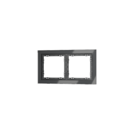 Рамка стеклянная Voltum S70 на 2 поста, (графит, стекло)