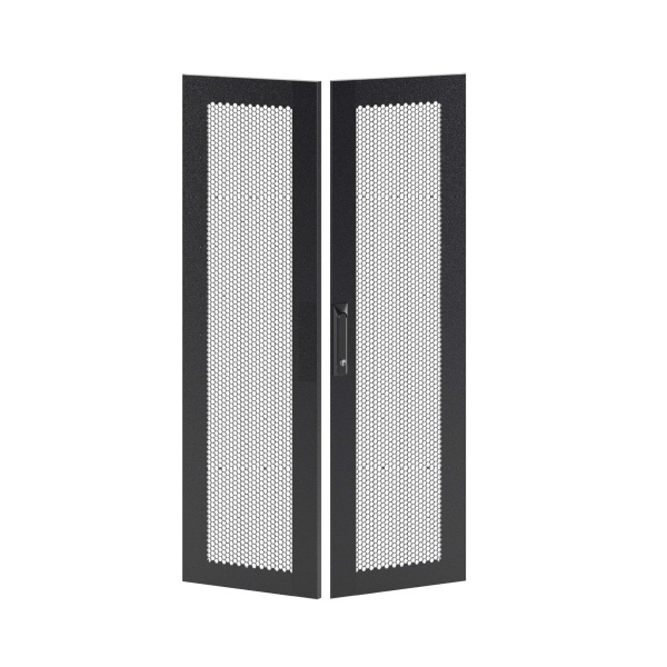 Дверь перфорированная двухстворчатая для IT-CQE 1400 x 600 RAL9005 DKC Дверь перфорированная двухстворчатая для IT-CQE 1400 x 600 RAL9005 DKC