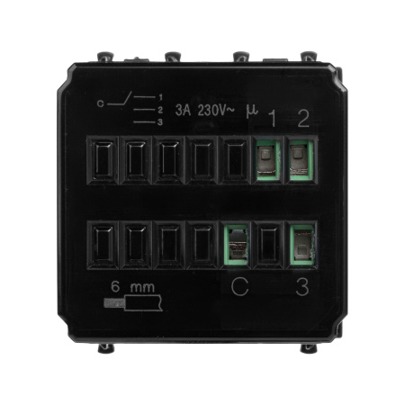 Механизм управления вентиляторами модульный, "Avanti", "Черный матовый", 2 модуля DKC