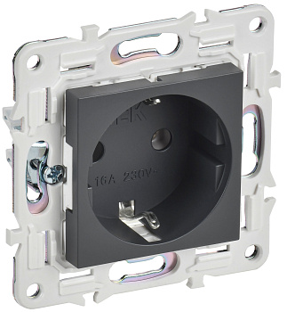SKANDY Розетка с заземлением без защитных шторок 16А SK-R05T титан IEK