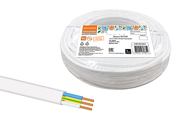 Провод ПУГСП 3х2,5 (20м), белый Народный