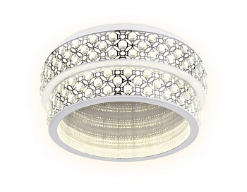 Потолочный светодиодный светильник с пультом FA9438 WH/CH белый/хром 164W D500*235 (ПДУ РАДИО 2.4) Ambrella Light