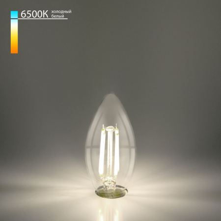 Филаментная светодиодная лампа Свеча (C35 прозрачный) E27 9Вт 6500К (a056256) Elektrostandard Филаментная светодиодная лампа Свеча (C35 прозрачный) E27 9Вт 6500К (a056256) Elektrostandard