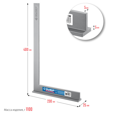 400x230 мм Слесарный угольник со стальным полотном. Серия Профессионал. ЗУБР