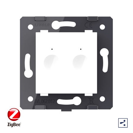 Двухклавишный проходной сенсорный выключатель ZigBee Module, цвет белый (механизм) Livolo