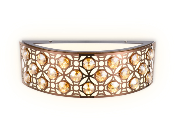 Настенный светодиодный светильник с хрусталем FA9412 CF/TI кофе/янтарь 4200K 12W 300*110*100 Ambrella Light