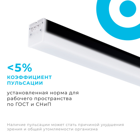30-13 Светильник линейный, универсальный, светодиодный 20Вт, 230В/50Гц, 2000лм, 4000К, IP40, чёрный, 600х50х55мм, алюминий APEYRON