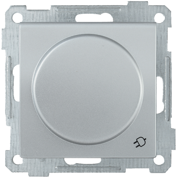 Розетка РС16-1-0-Б с з/з с защитной шторкой и крышкой 16А BOLERO серебряный IEK