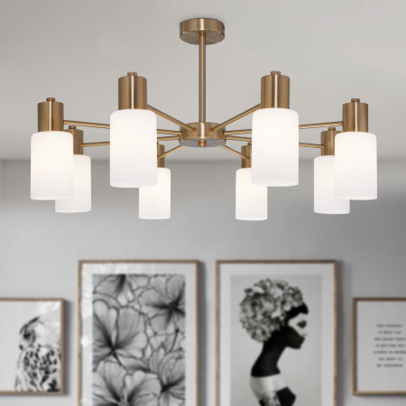 Потолочная люстра в стиле лофт 8*E14 60Вт латунь IP20 Vegga (70160/8 латунь) Eurosvet